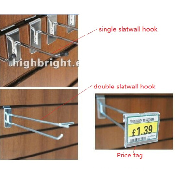 Good Quality Chrome Single Double Metal Wire Slatwall Hook